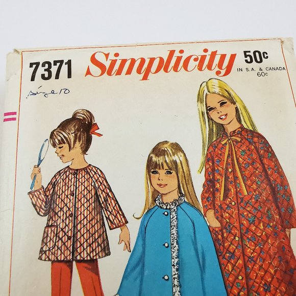 60s Simplicity Sewing Pattern 7371 Child’s Robe - Picture 7 of 9